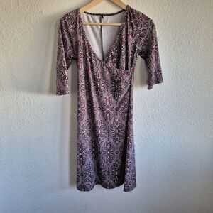 PRANA “Nadia” Faux Wrap Paisley Print Dress Womens Size S